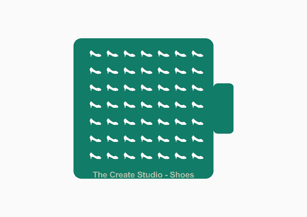 The Create Studio shoe shape stencil for crafts designed for creative baking and decorating projects
