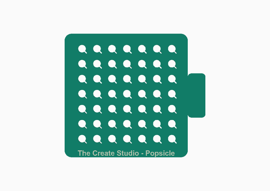 Green sprinkler stencil for crafts from The Create Studio with popsicle design for creative projects