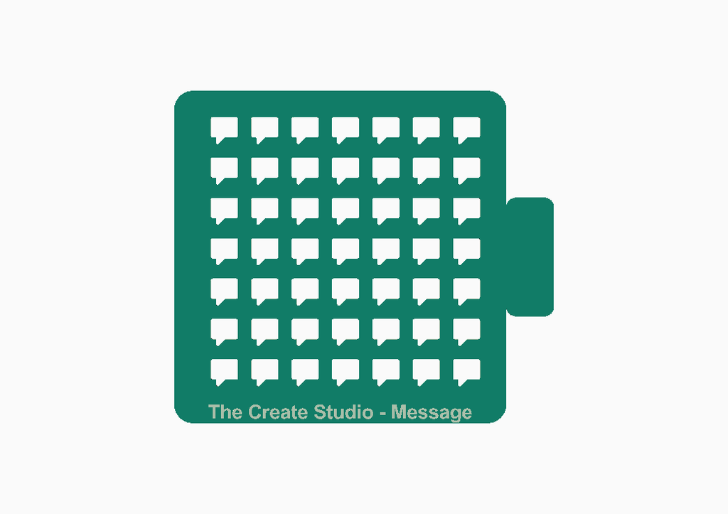 The Create Studio sprinkler stencil message shape for creative baking designs and decorations