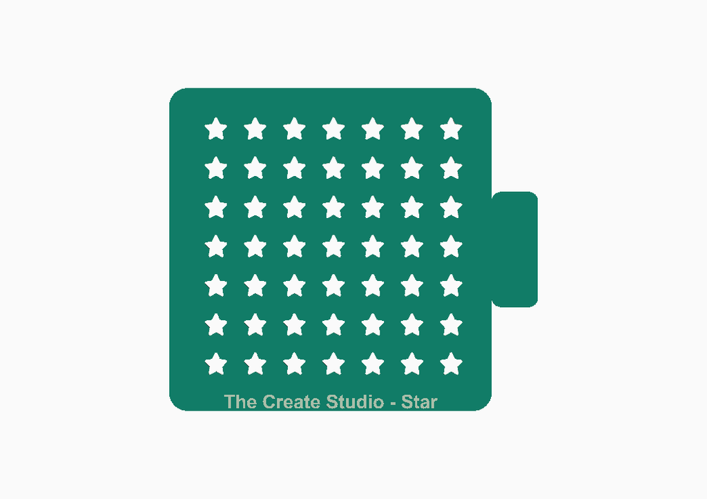Green star shape stencil for baking from The Create Studio featuring multiple star cutouts