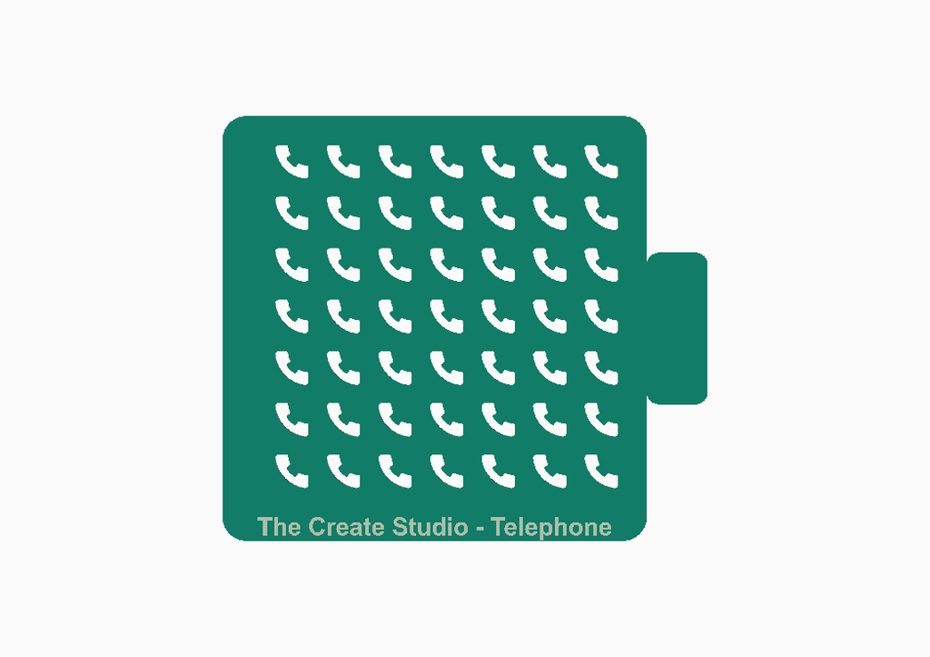 The Create Studio telephone shaped stencil for baking with multiple phone icons for creative designs