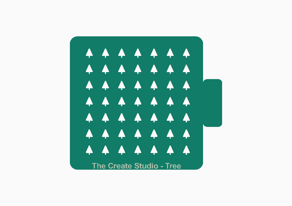 Tree shape stencil for crafts featuring multiple tree designs by The Create Studio