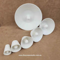 Set of white trimming tools pottery in various sizes for shaping and finishing clay projects