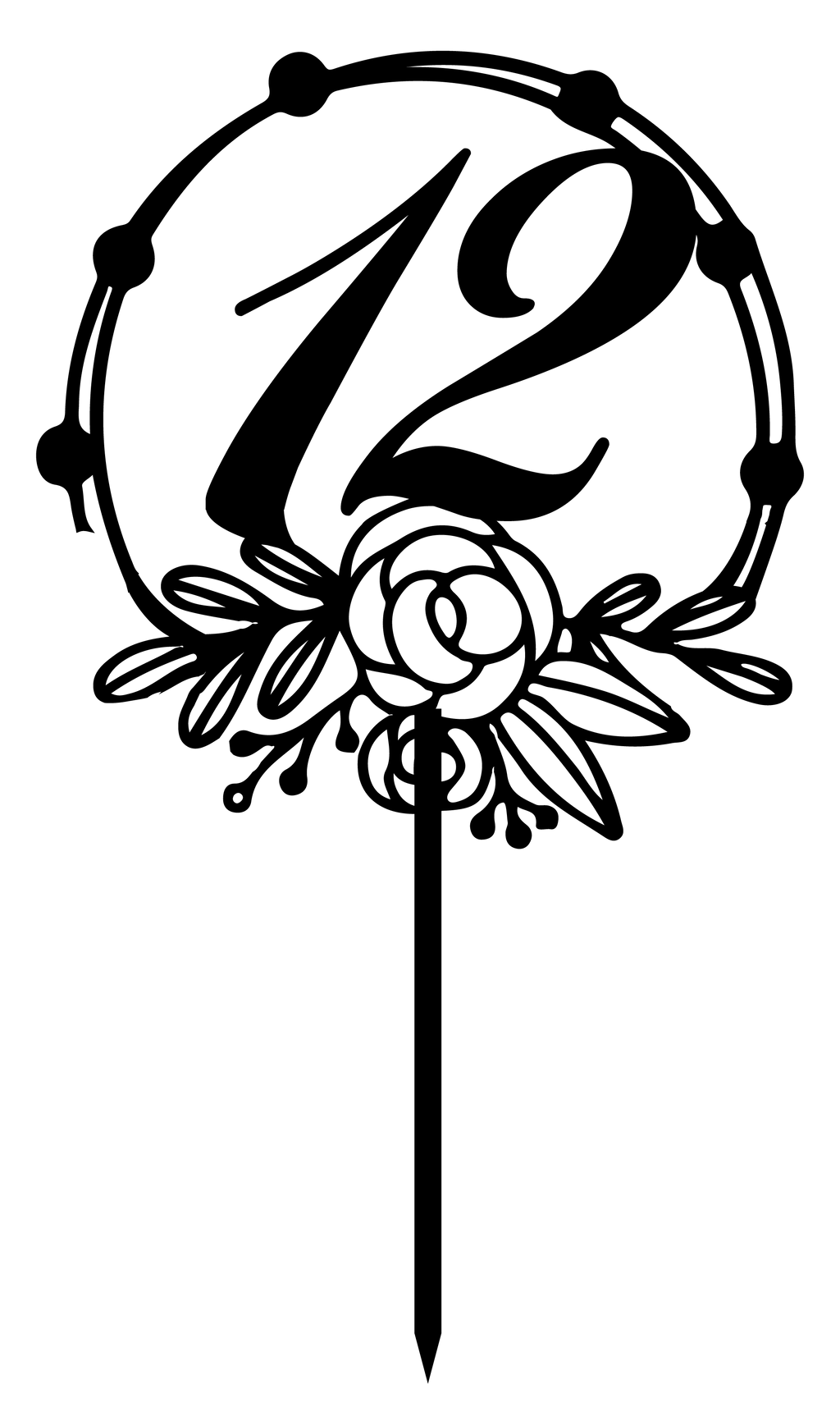 Number Ten (12) Cake Topper - Cirlce Number - The Create Studio