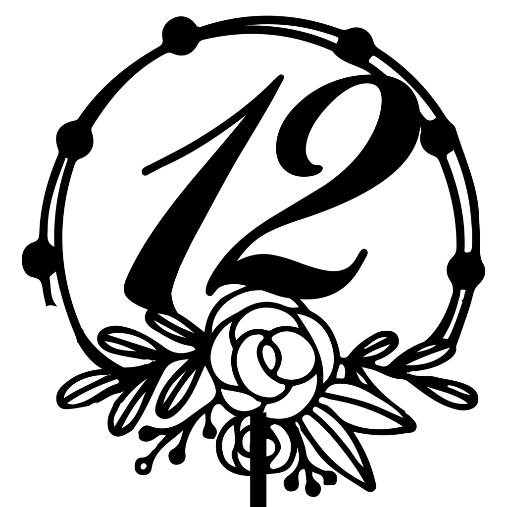 Number Ten (12) Cake Topper - Cirlce Number - The Create Studio