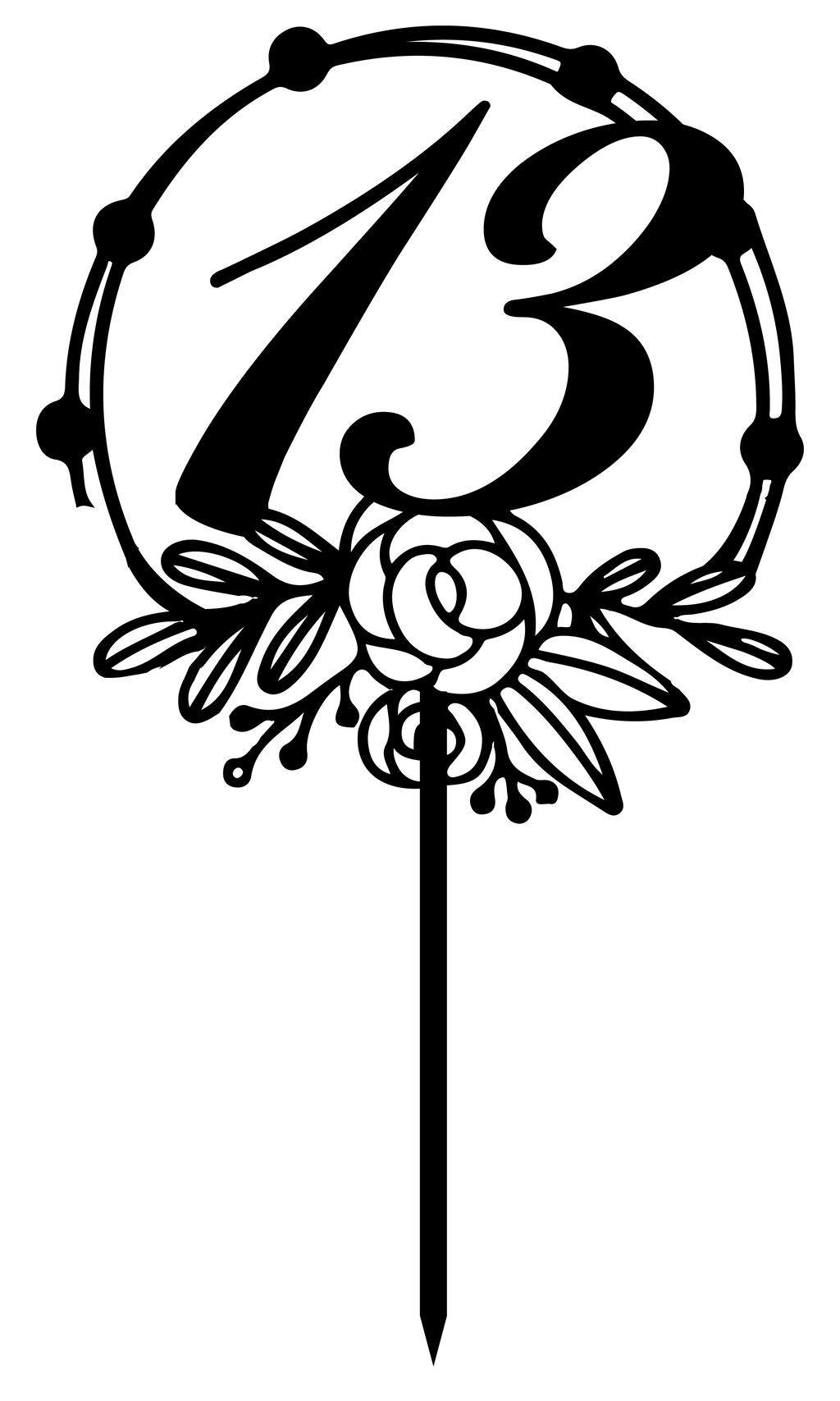 Number Ten (13) Cake Topper - Cirlce Number - The Create Studio