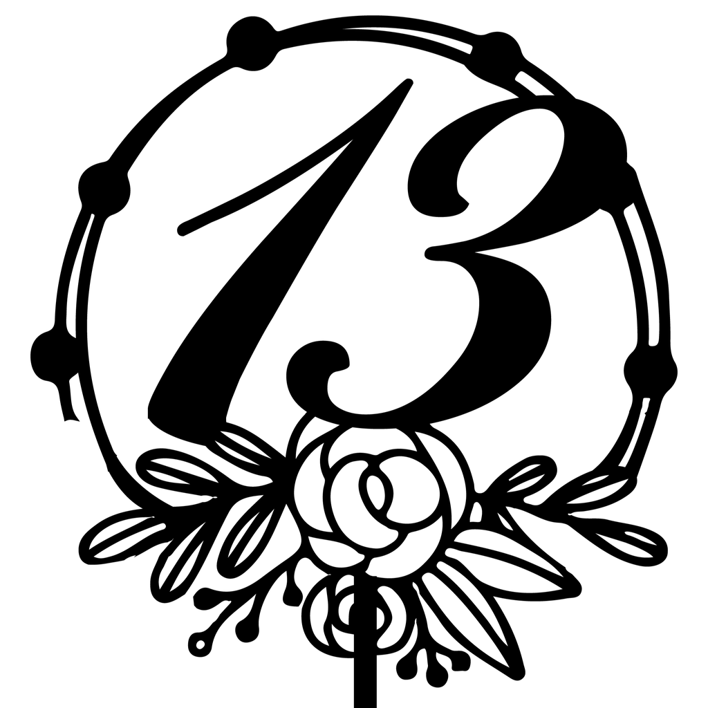 Number Ten (13) Cake Topper - Cirlce Number - The Create Studio