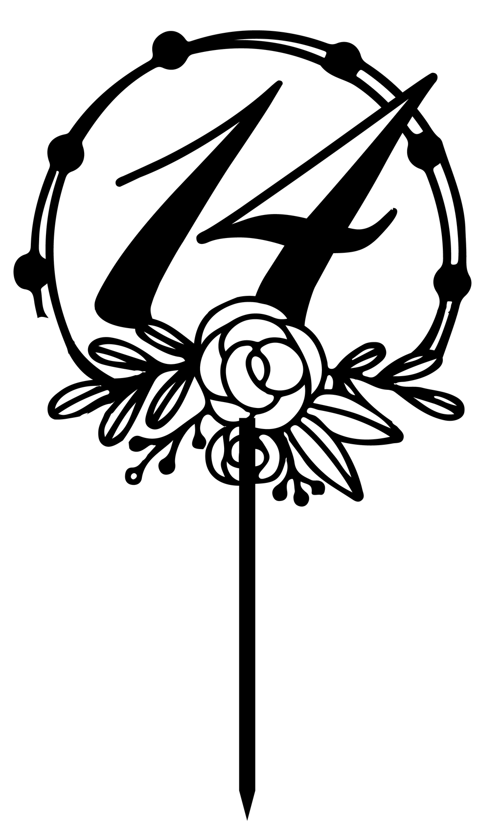 Number Ten (14) Cake Topper - Cirlce Number - The Create Studio