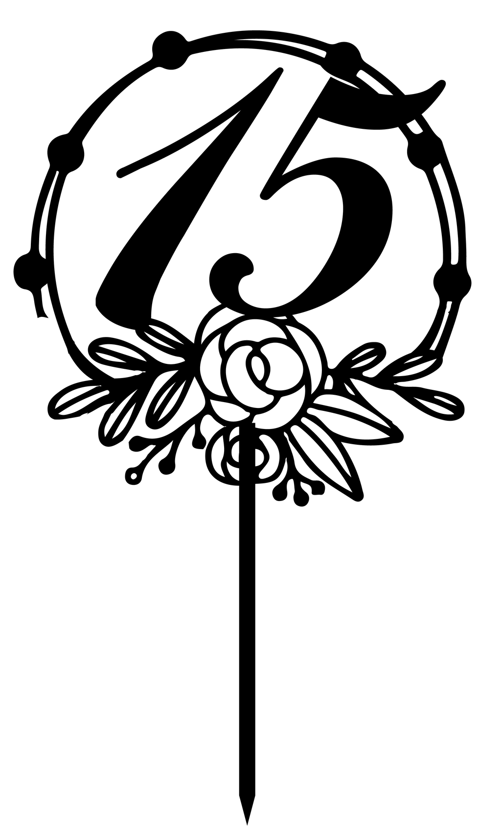 Number Ten (15) Cake Topper - Cirlce Number - The Create Studio