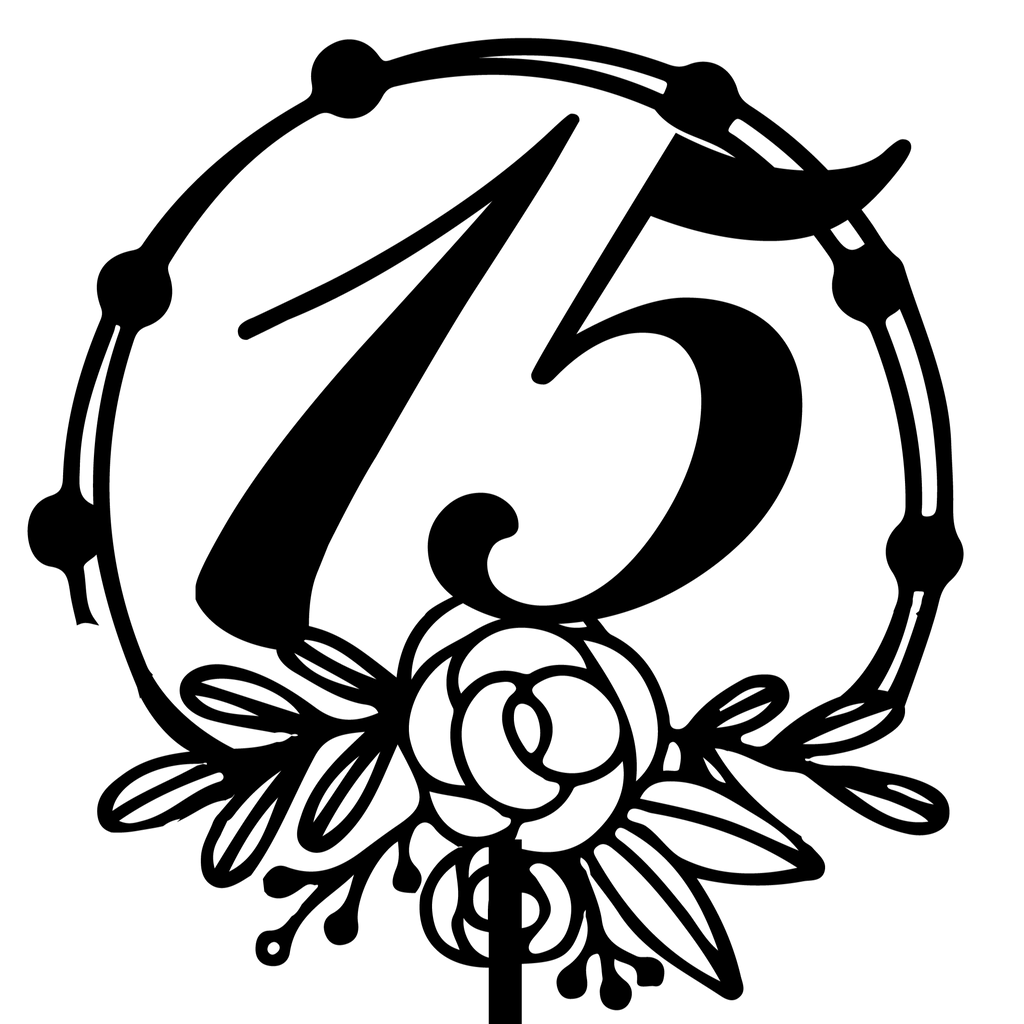 Number Ten (15) Cake Topper - Cirlce Number - The Create Studio