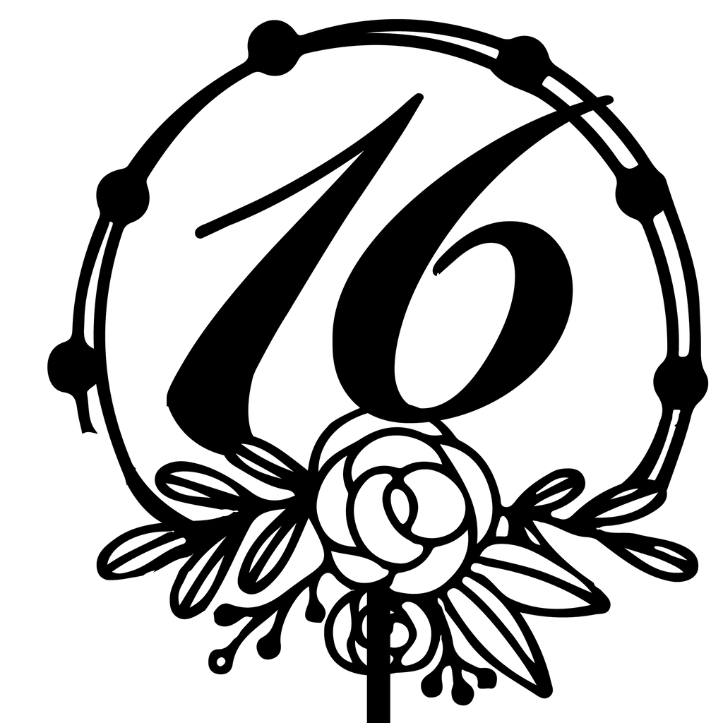 Number Ten (16) Cake Topper - Cirlce Number - The Create Studio