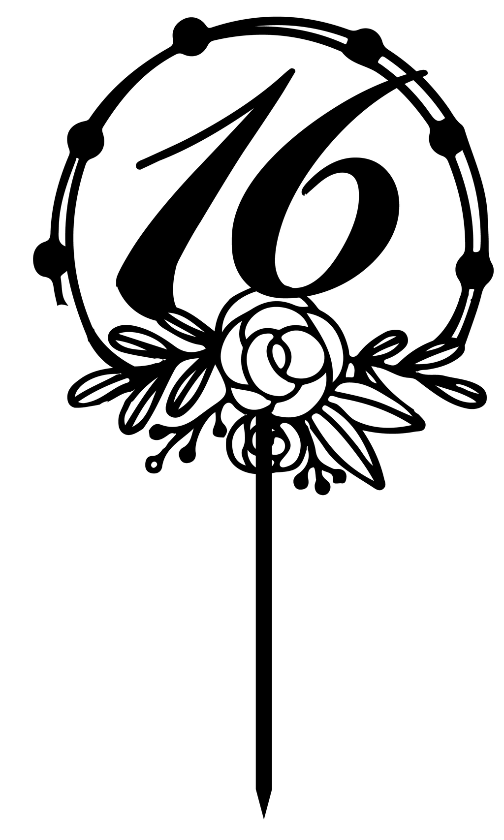 Number Ten (16) Cake Topper - Cirlce Number - The Create Studio