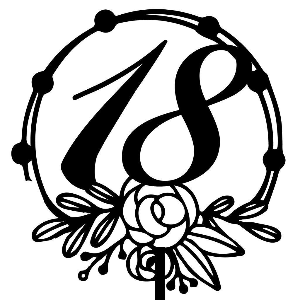 Number Ten (18) Cake Topper - Cirlce Number - The Create Studio