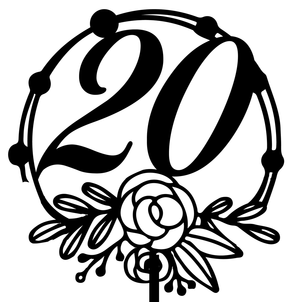 Number Ten (20) Cake Topper - Cirlce Number - The Create Studio