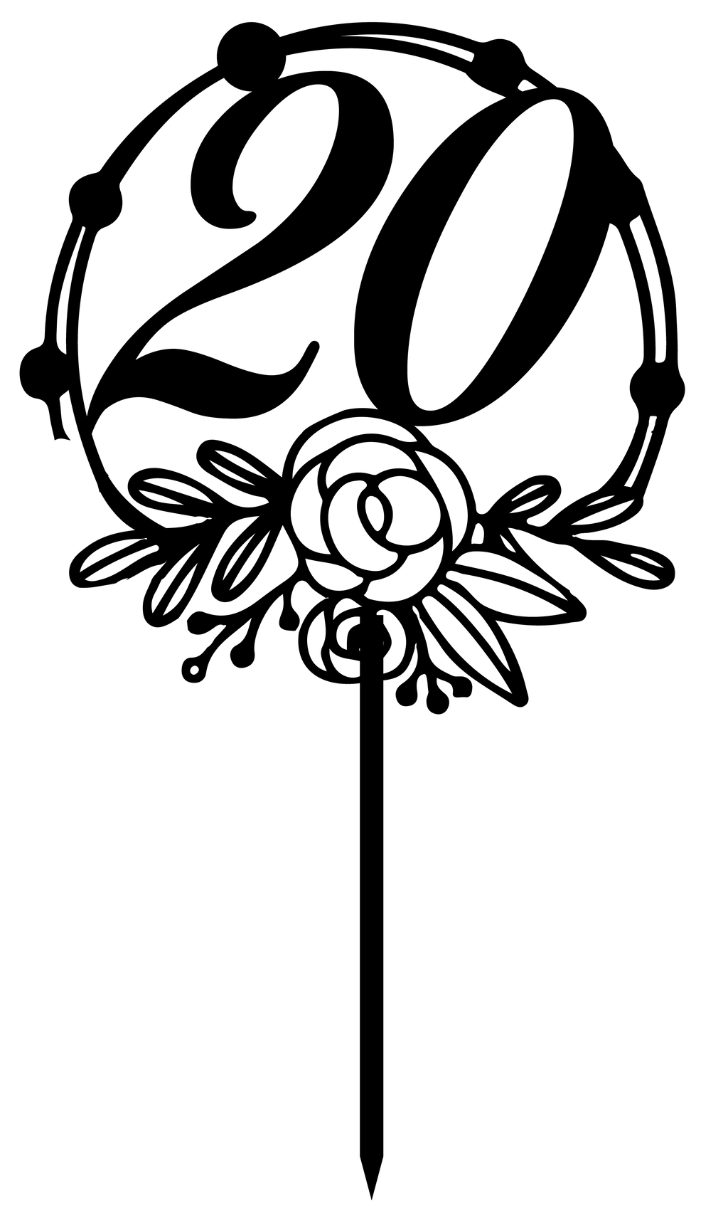 Number Ten (20) Cake Topper - Cirlce Number - The Create Studio