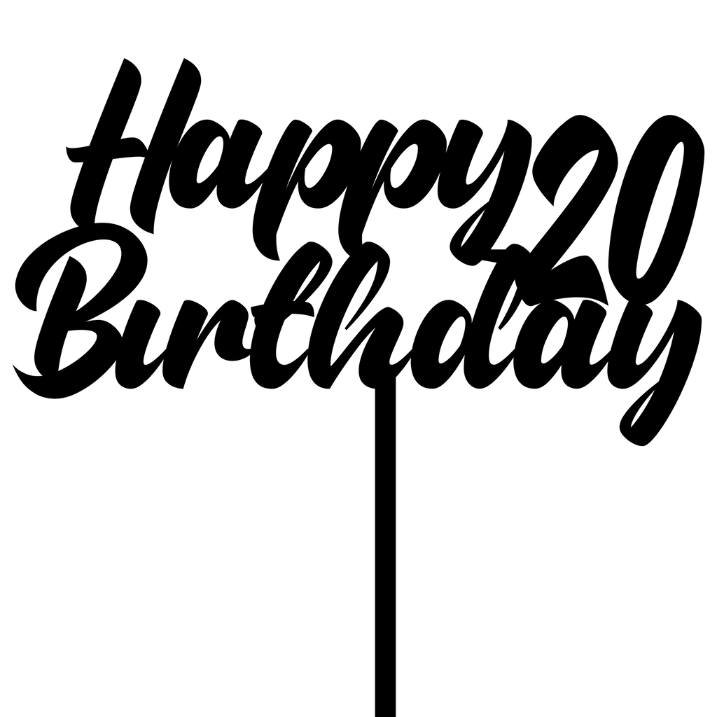 20th Birthday Celeberation - Cake Topper - The Create Studio