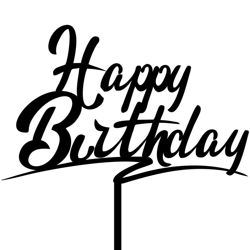 Happy Birthday - Handwritten Font Cake Topper - The Create Studio