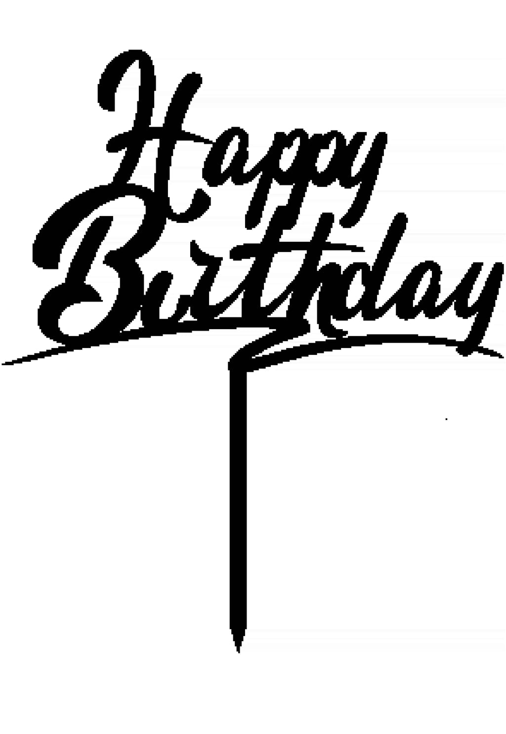 Happy Birthday - Handwritten Font Cake Topper