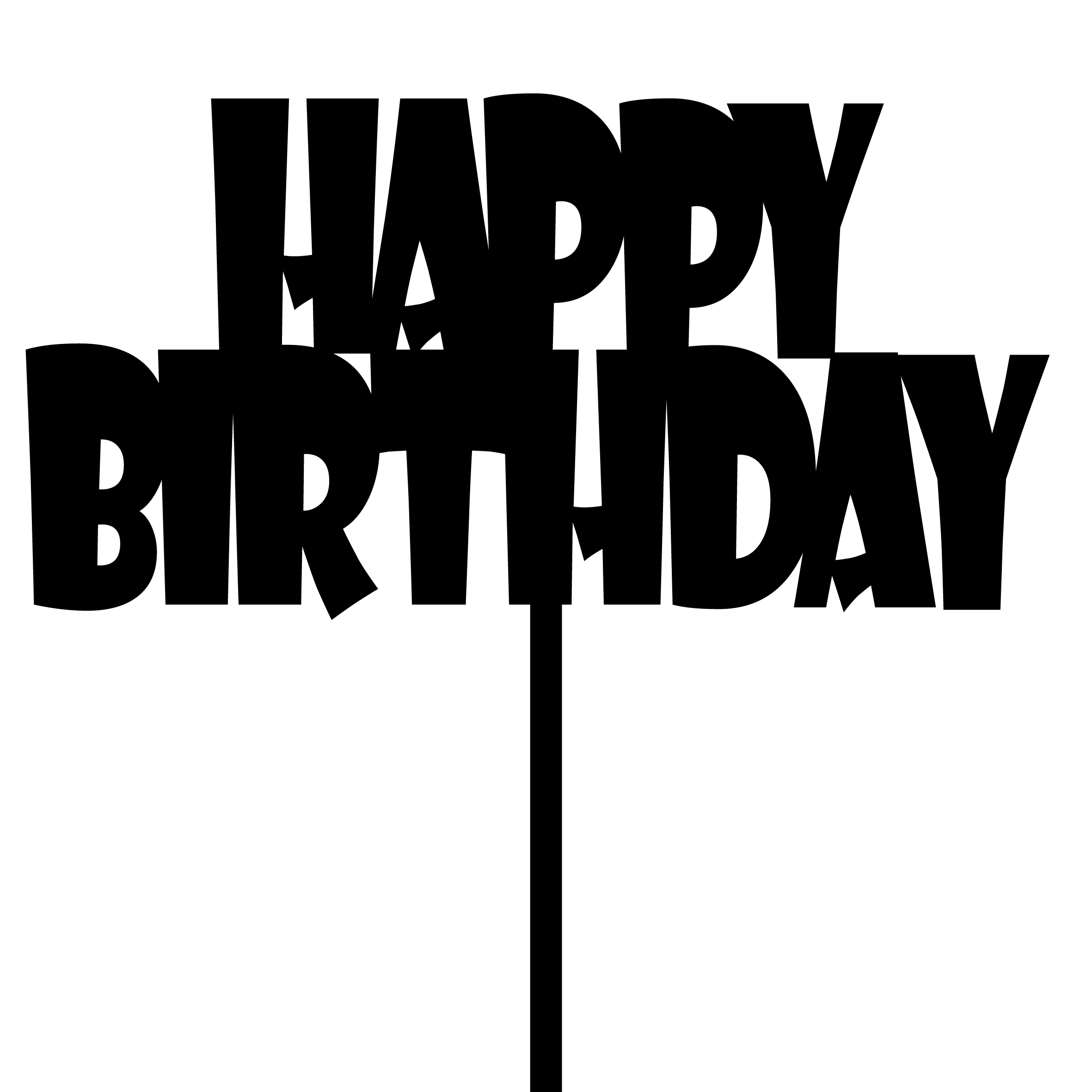 Happy Birthday text design perfect for cake toppers in birthday celebrations.