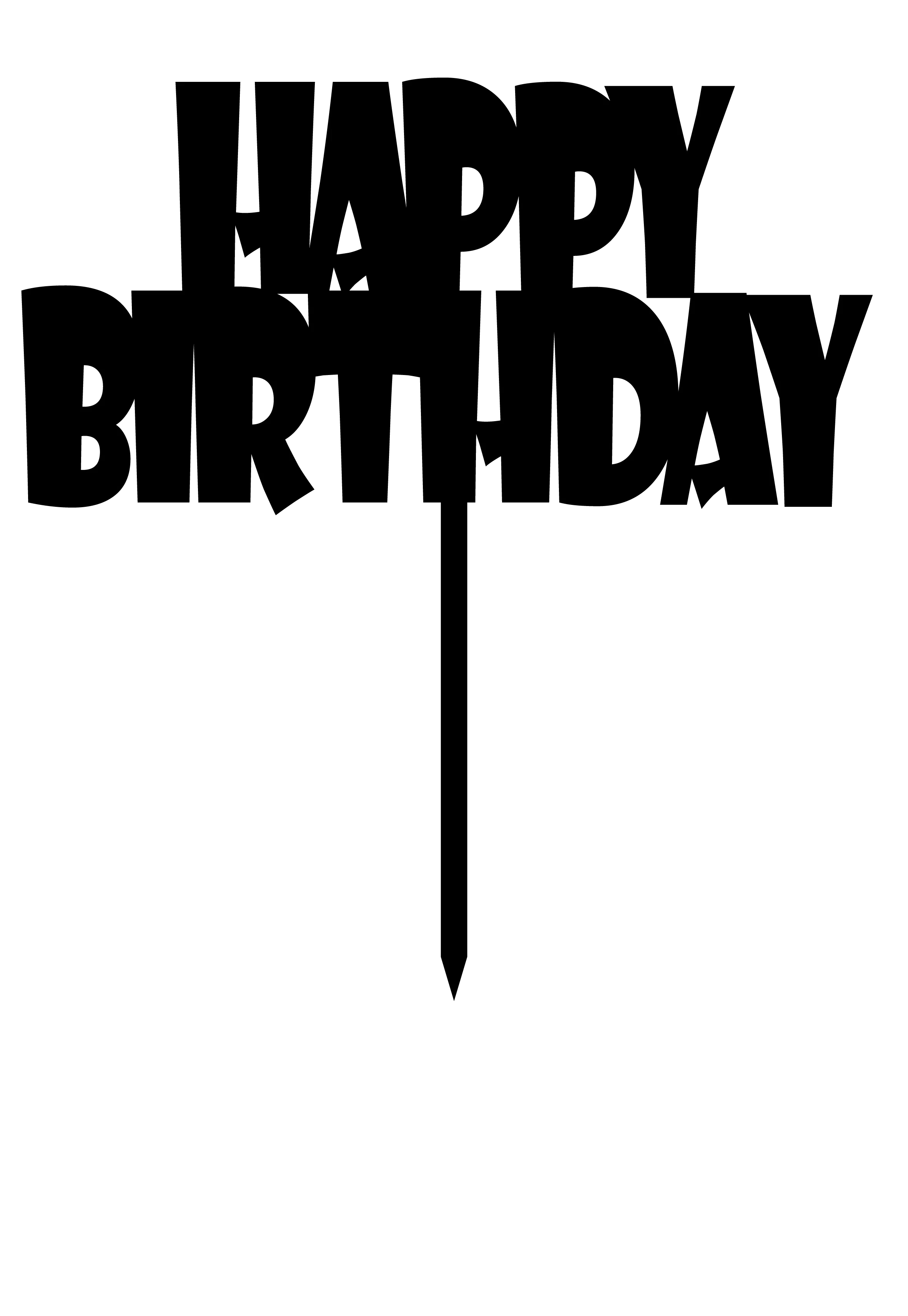 Elegant cake topper featuring the text 'Happy Birthday' for birthday celebrations.