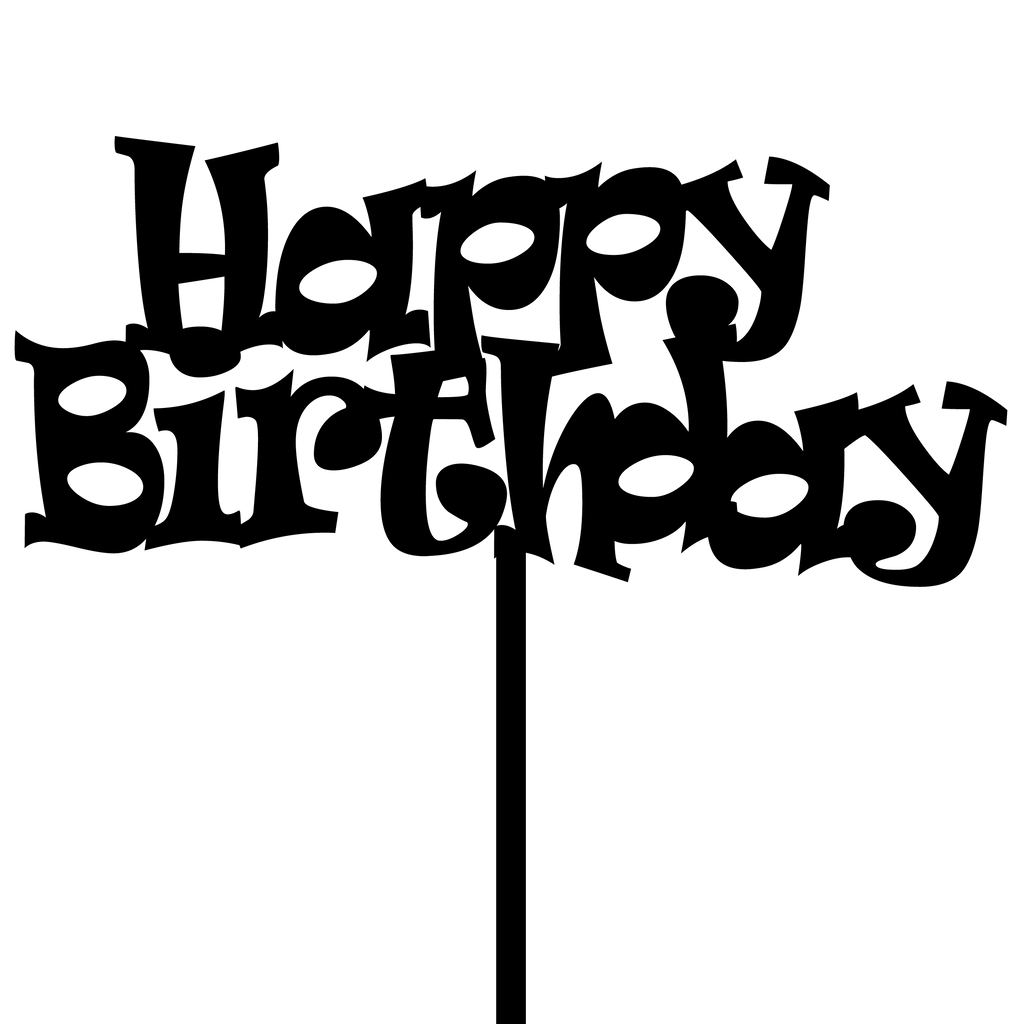 Funky Font Birthday Cake Topper for vibrant cake celebrations, adding a playful touch to any birthday decor.