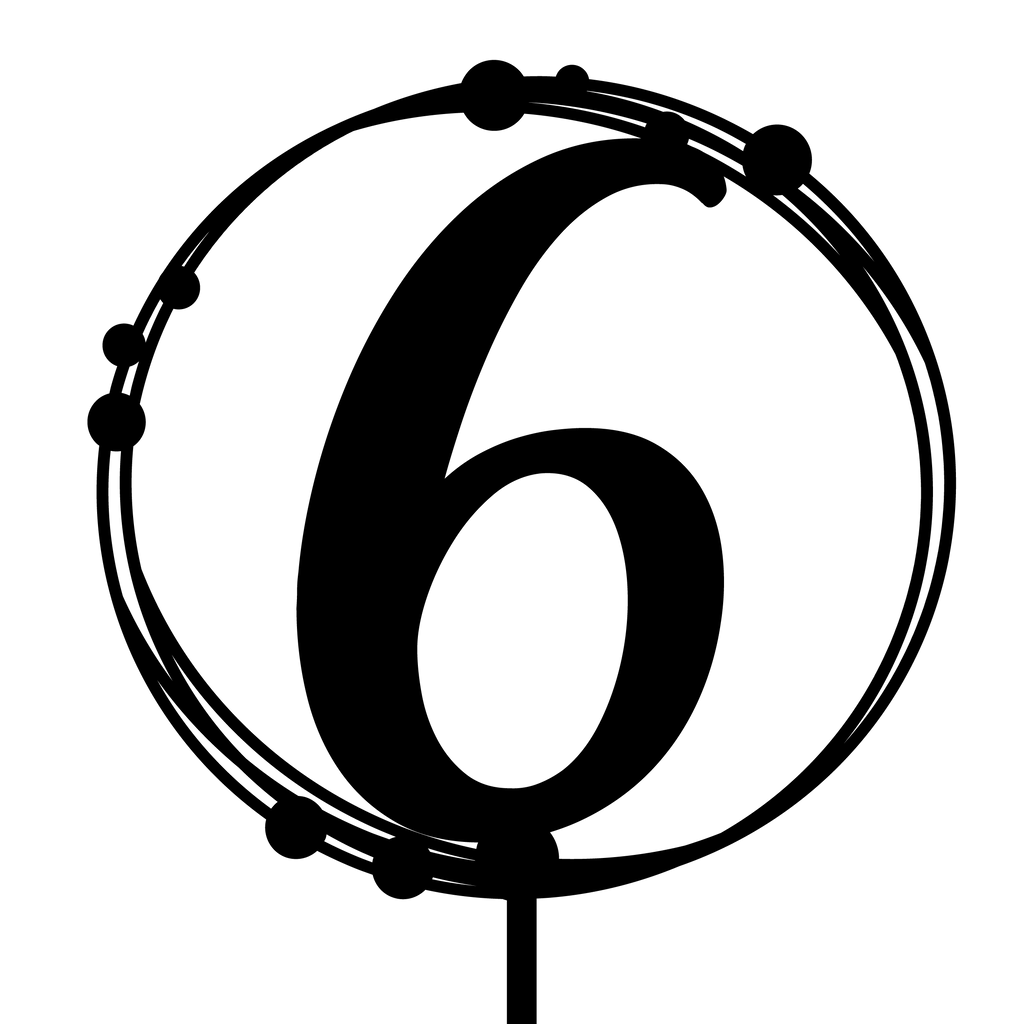 Colorful 6th birthday cake topper for festive birthday celebrations, perfect for cake decoration and reusable.