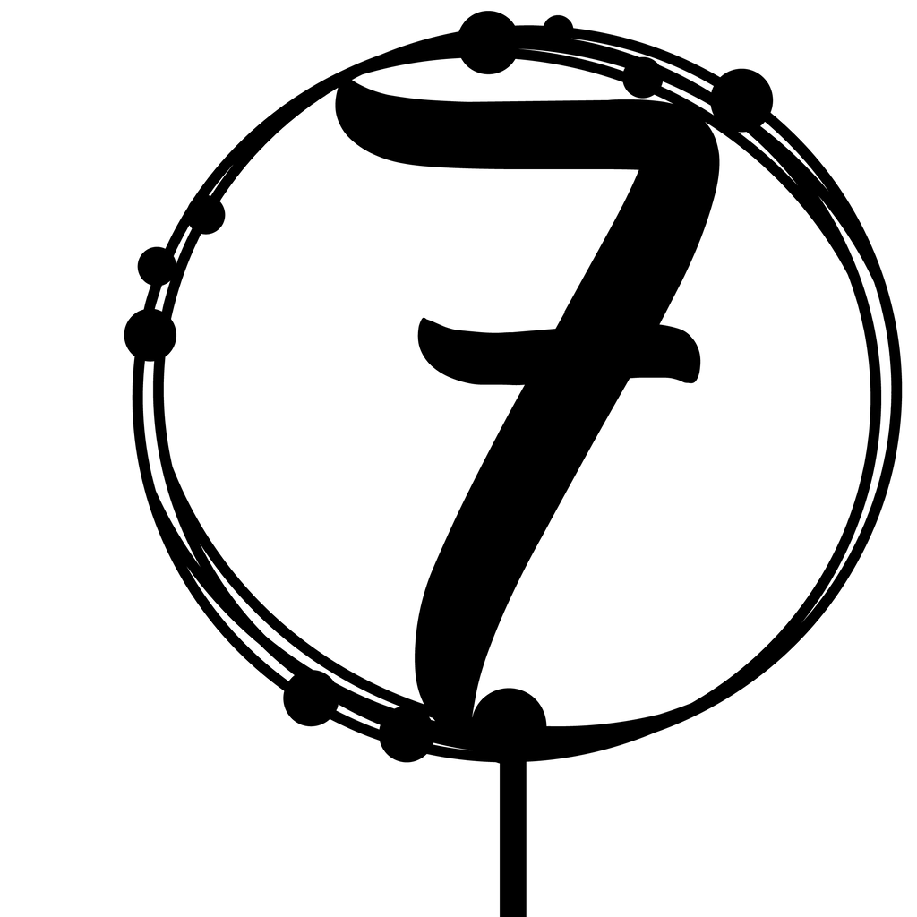 7th birthday cake topper designed for kids' birthday celebrations, perfect for cake decoration and keepsake.