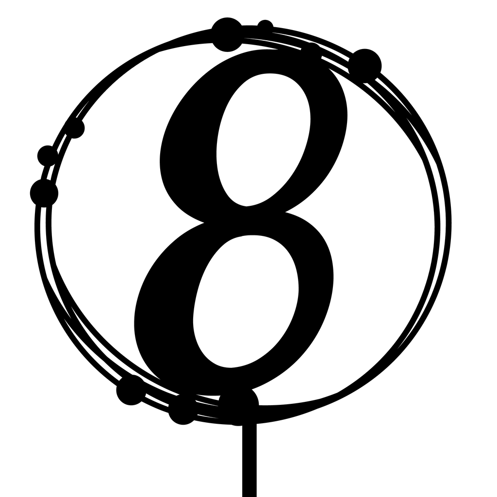 Colorful cake topper for 8th birthday, perfect for birthday celebrations and enhancing birthday cake designs.