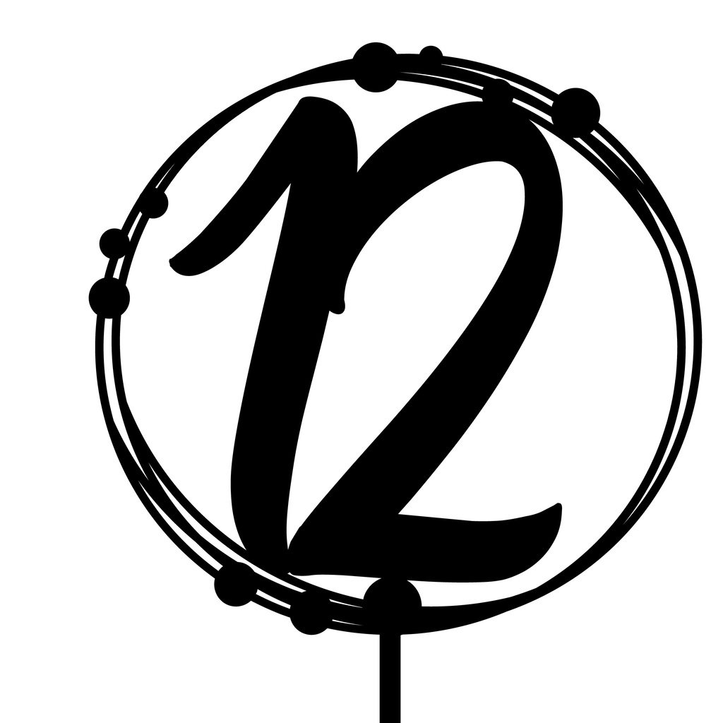 Festive number 12 cake topper for birthday celebrations, perfect addition to 12th birthday cake.