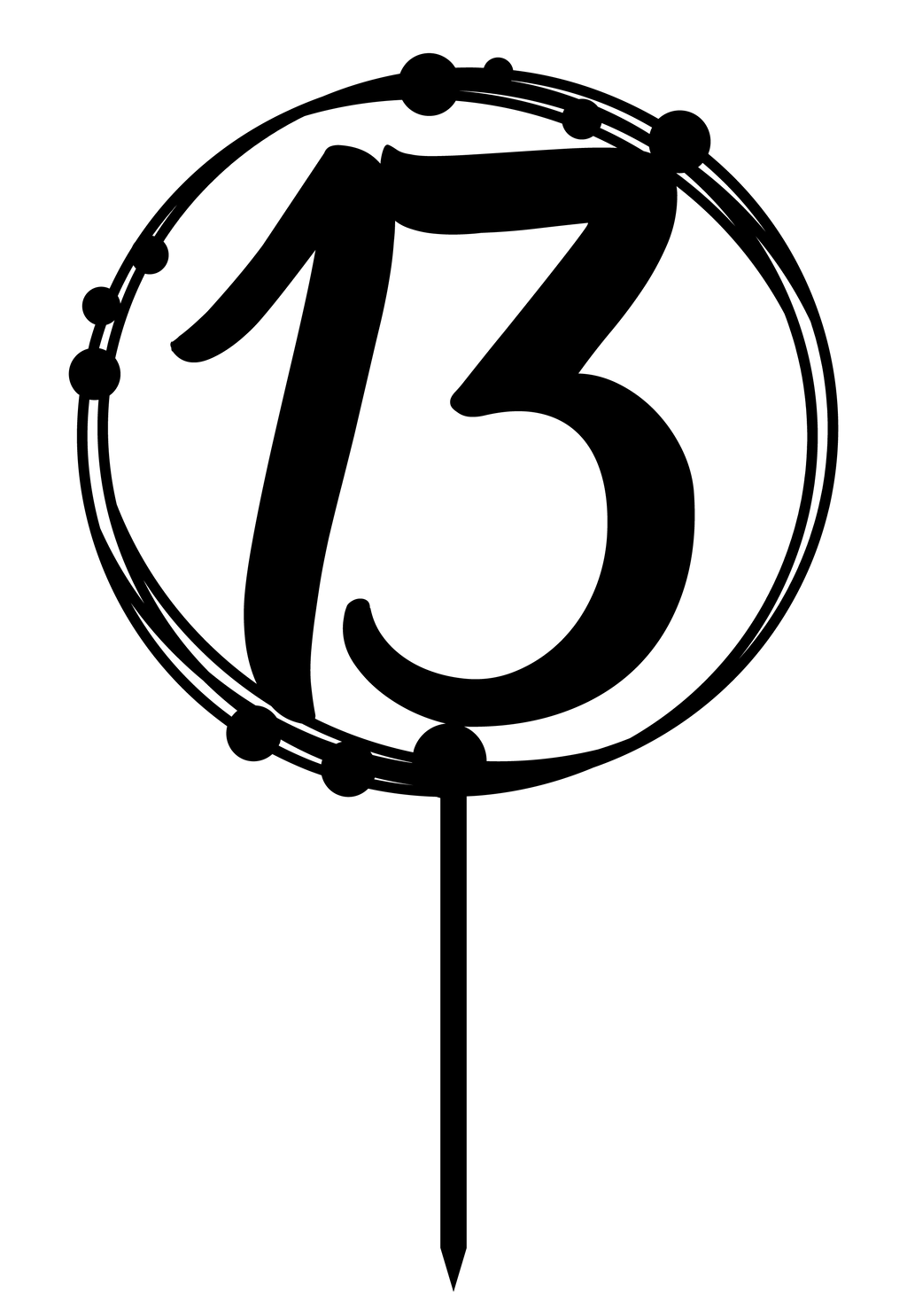 Elegant 13th birthday cake topper for birthday celebrations, adding charm to any birthday cake. Perfect for your child's big day.