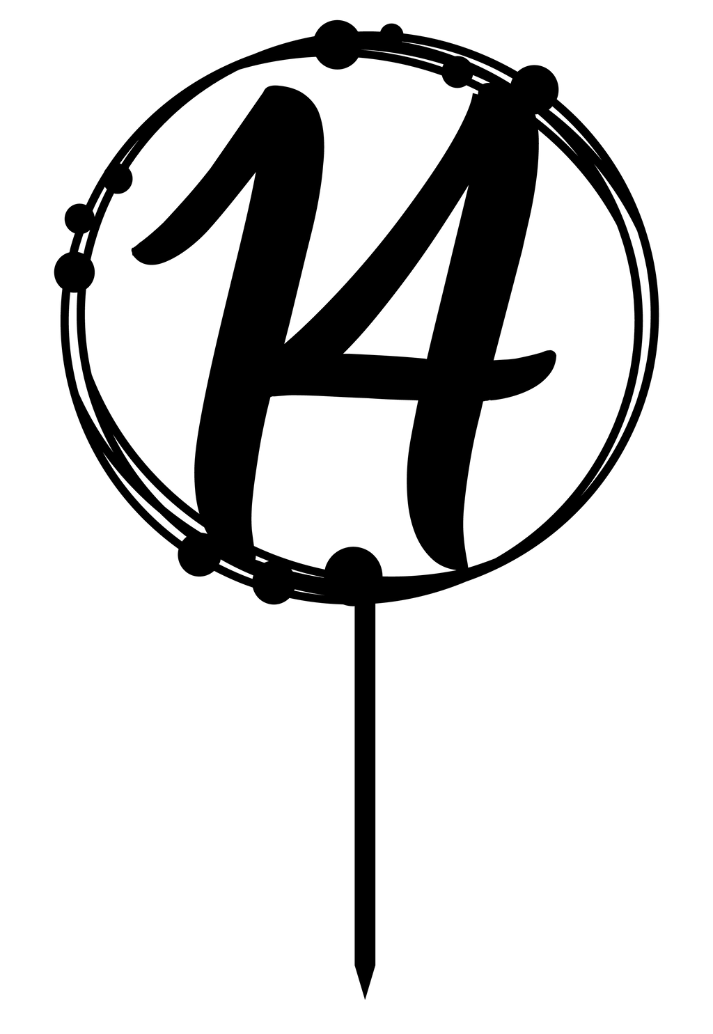 14th Birthday Cake Topper design, perfect for birthday celebrations and adding style to your cake.