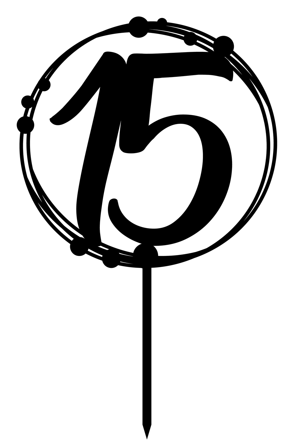 15th birthday cake topper design for elegant birthday celebrations and festive cake decorations.