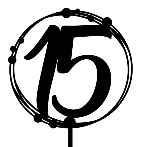 Elegant 15th Birthday Cake Topper for birthday celebrations, adding style to any cake design.