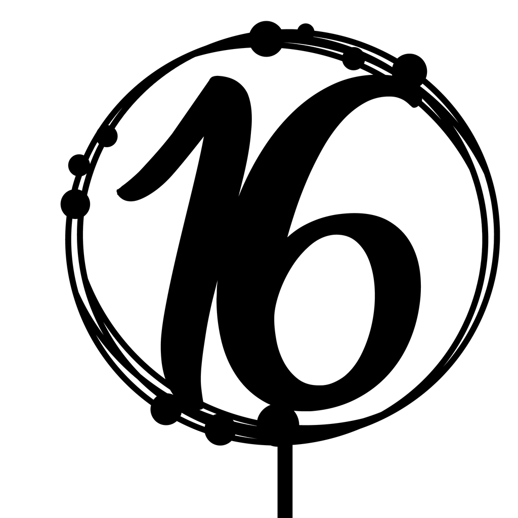 16th birthday cake topper for birthday celebrations, adding elegance to any birthday cake.