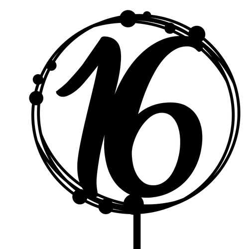 16th birthday cake topper for birthday celebrations, adding elegance to any birthday cake.