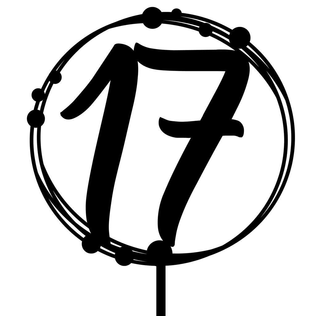 17th Birthday cake topper, perfect for birthday celebrations and adding charm to any birthday cake.