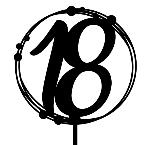 18th birthday cake topper, perfect for birthday celebrations and enhancing cake designs with elegant style.