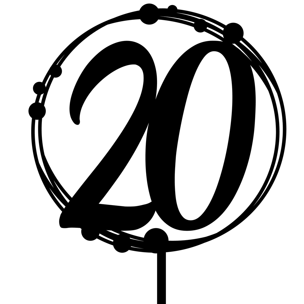 20th Birthday Cake Topper for Birthday Celebrations, perfect addition to cake toppers for festive occasions.