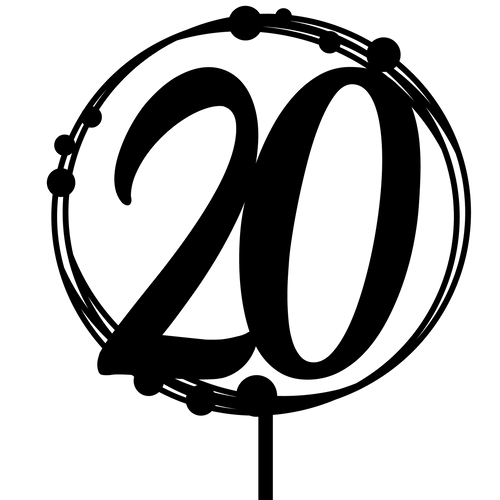 20th Birthday Cake Topper for Birthday Celebrations, perfect addition to cake toppers for festive occasions.